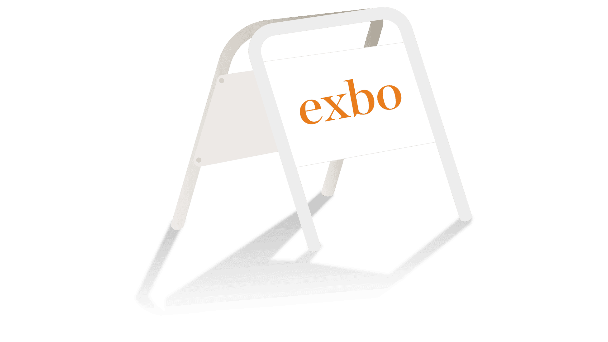visningsskilt med logo til exbo eiendomsmegler
