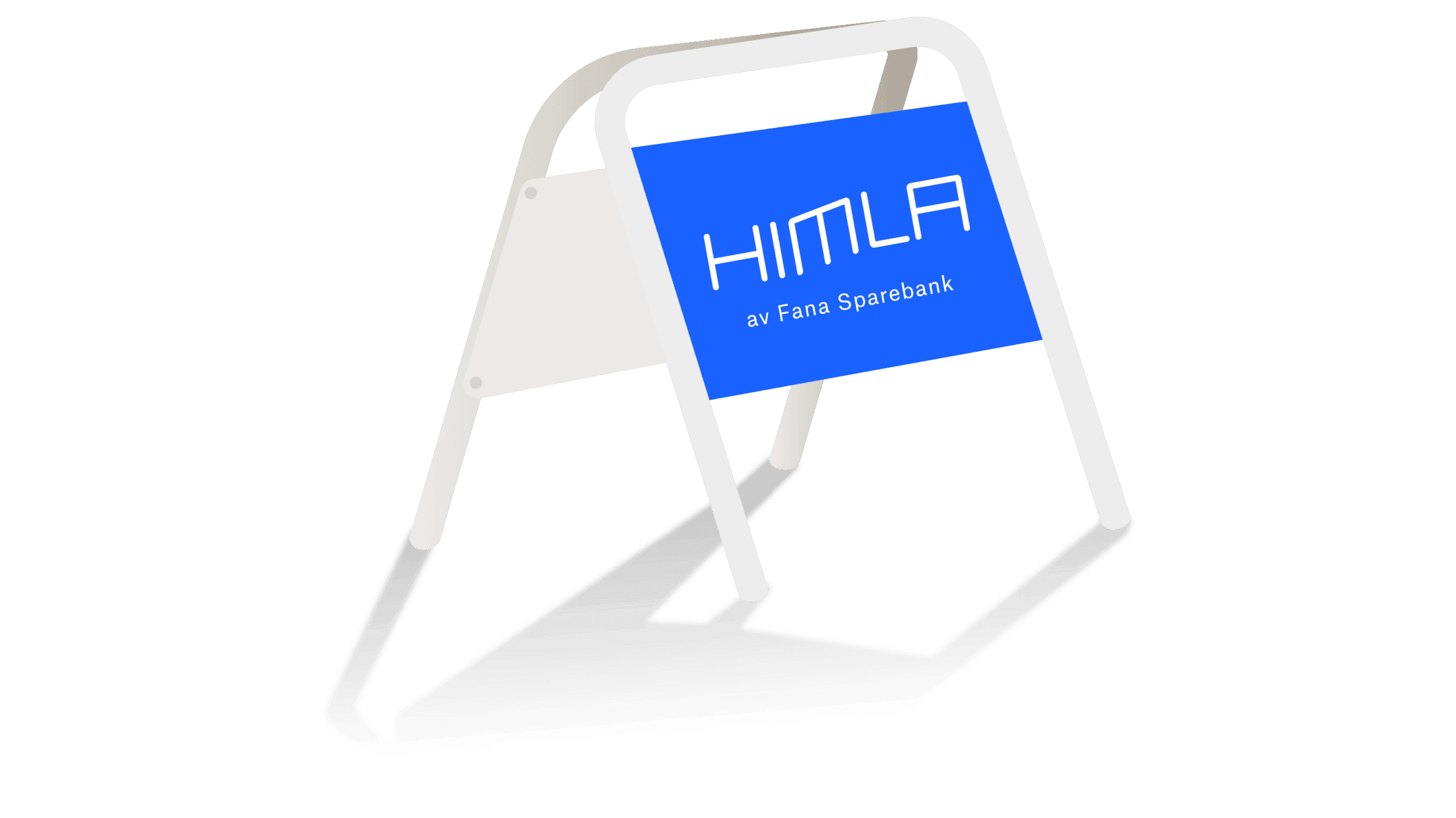 Visningsskilt med logo til Himla Eiendomsmegling
